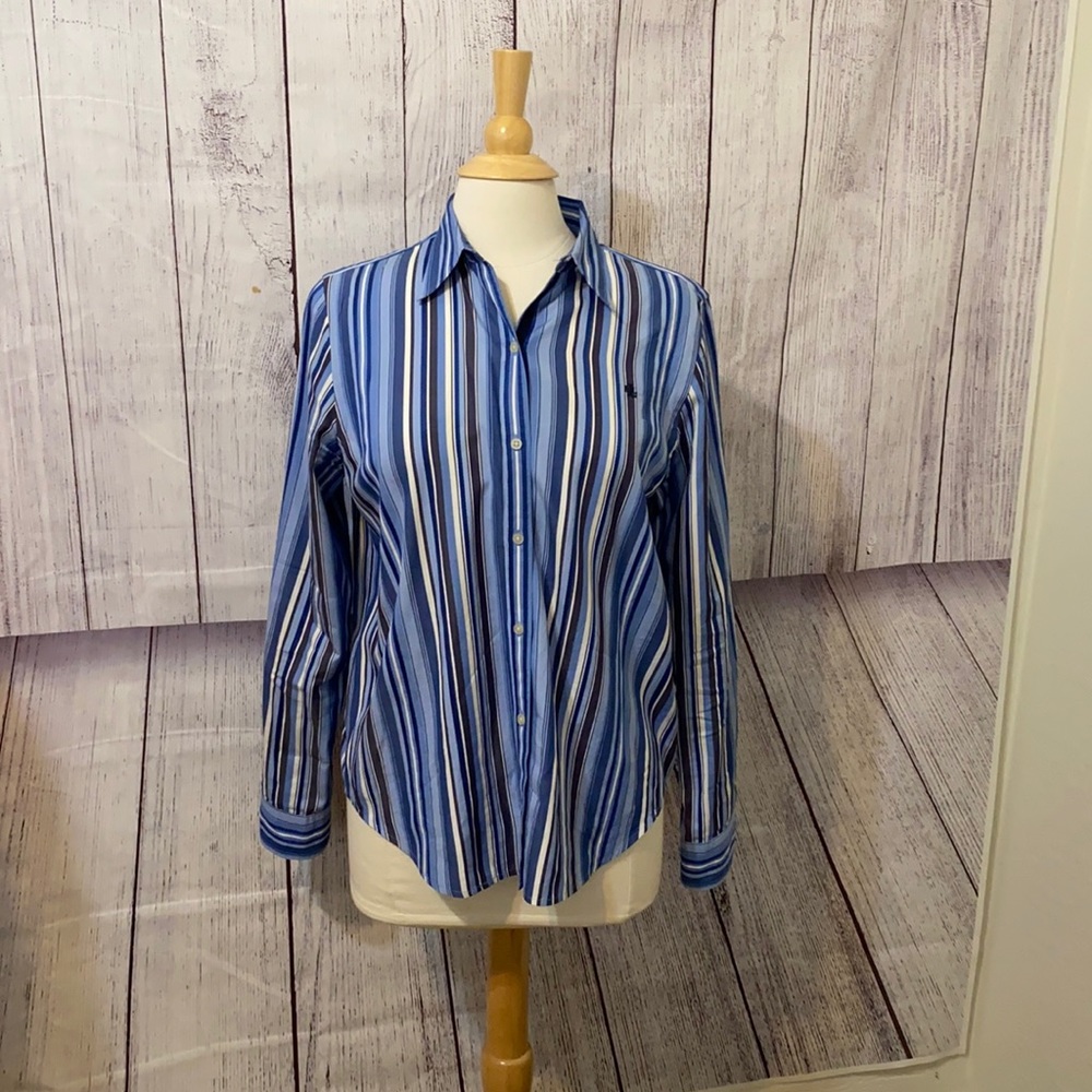 Lauren Ralph Lauren blue white striped medium